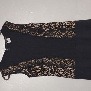 Beautiful Tadashi Shoji black lace rayon and nylon dress XL